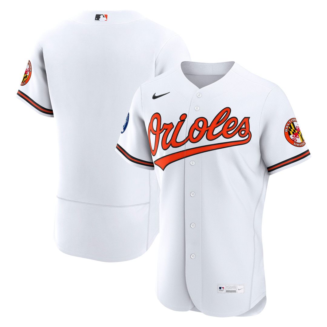 Baltimore Orioles Home Sponsor Patch Authentic Jersey (White)