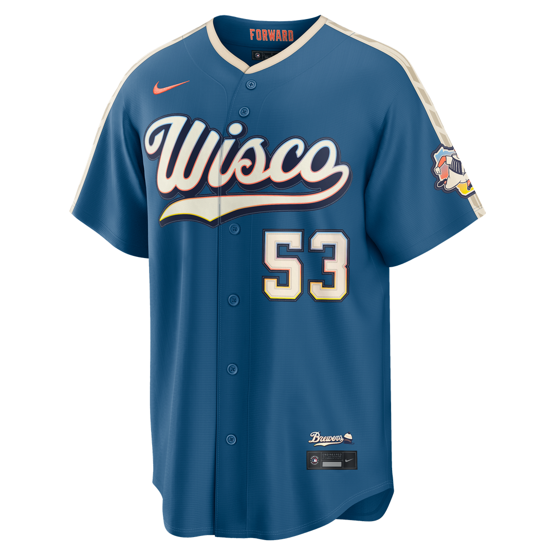 Milwaukee Brewers Brandon Woodruff 2026 City Connect Stadium Jersey (Mineral Blue)