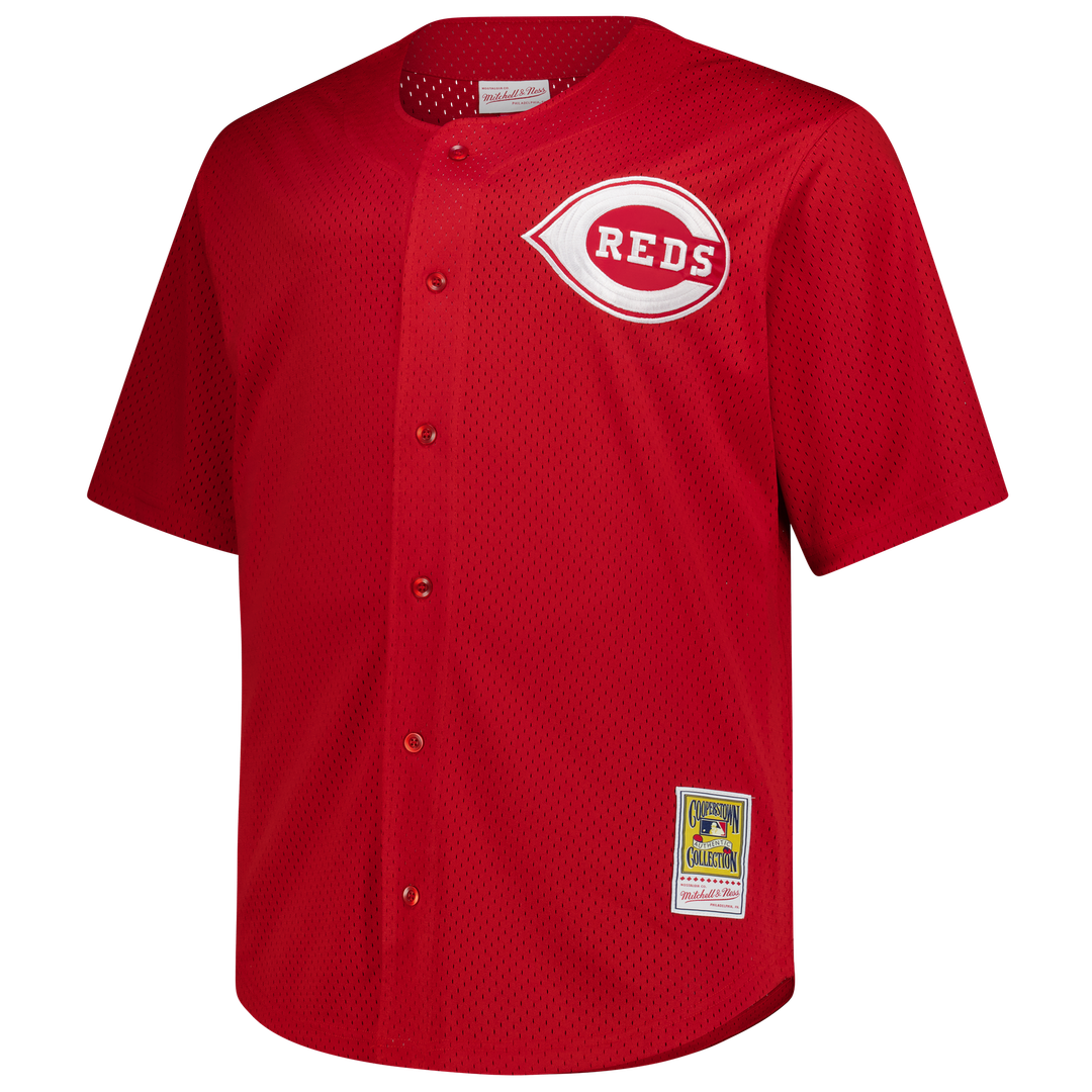 Cincinnati Reds Deion Sanders Big & Tall Cooperstown Mesh Batting Practice Jersey (Red)