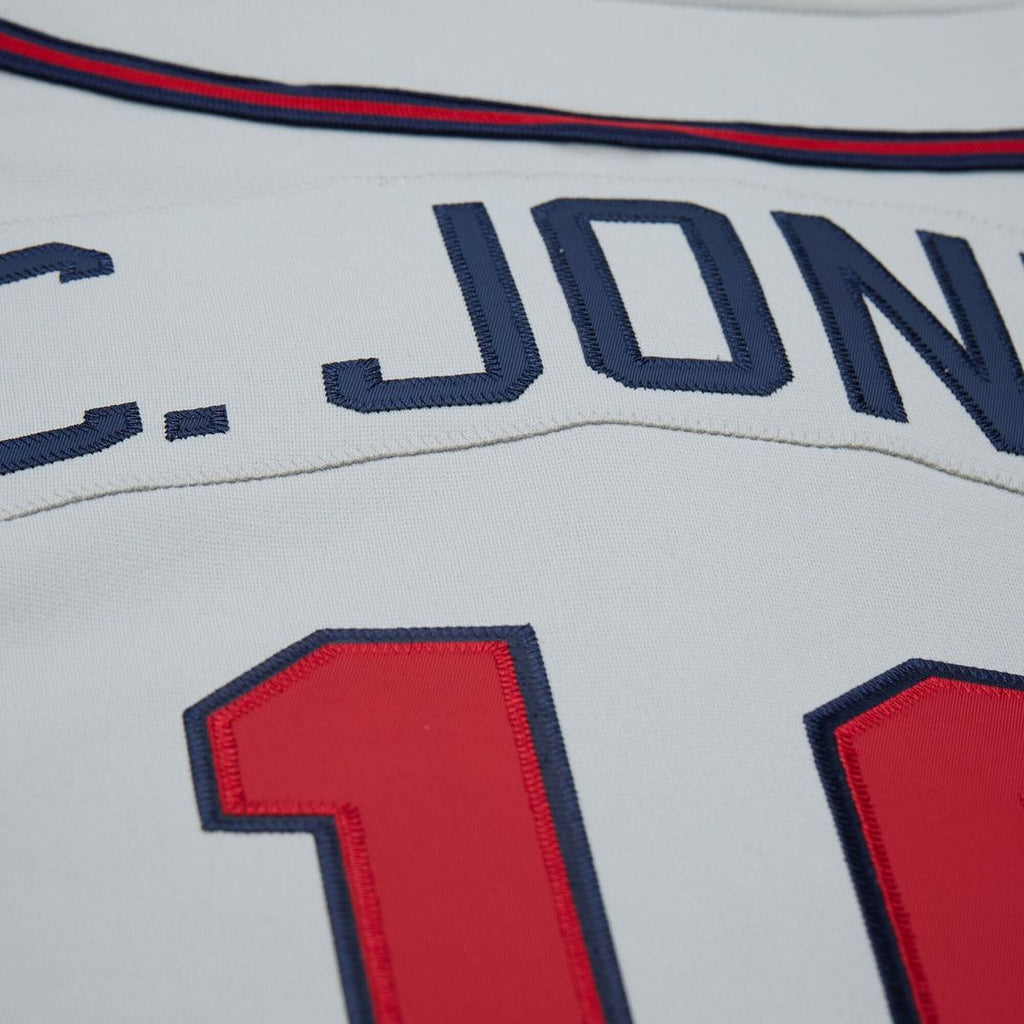 Atlanta Braves Chipper Jones 1995 Throwback Authentic Jersey (Gray)