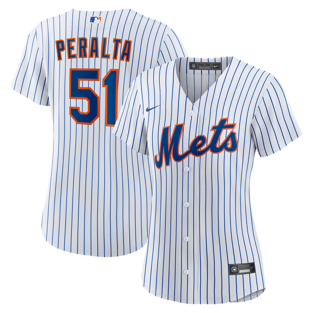 New York Mets Freddy Peralta Women's Home Replica Jersey (White)