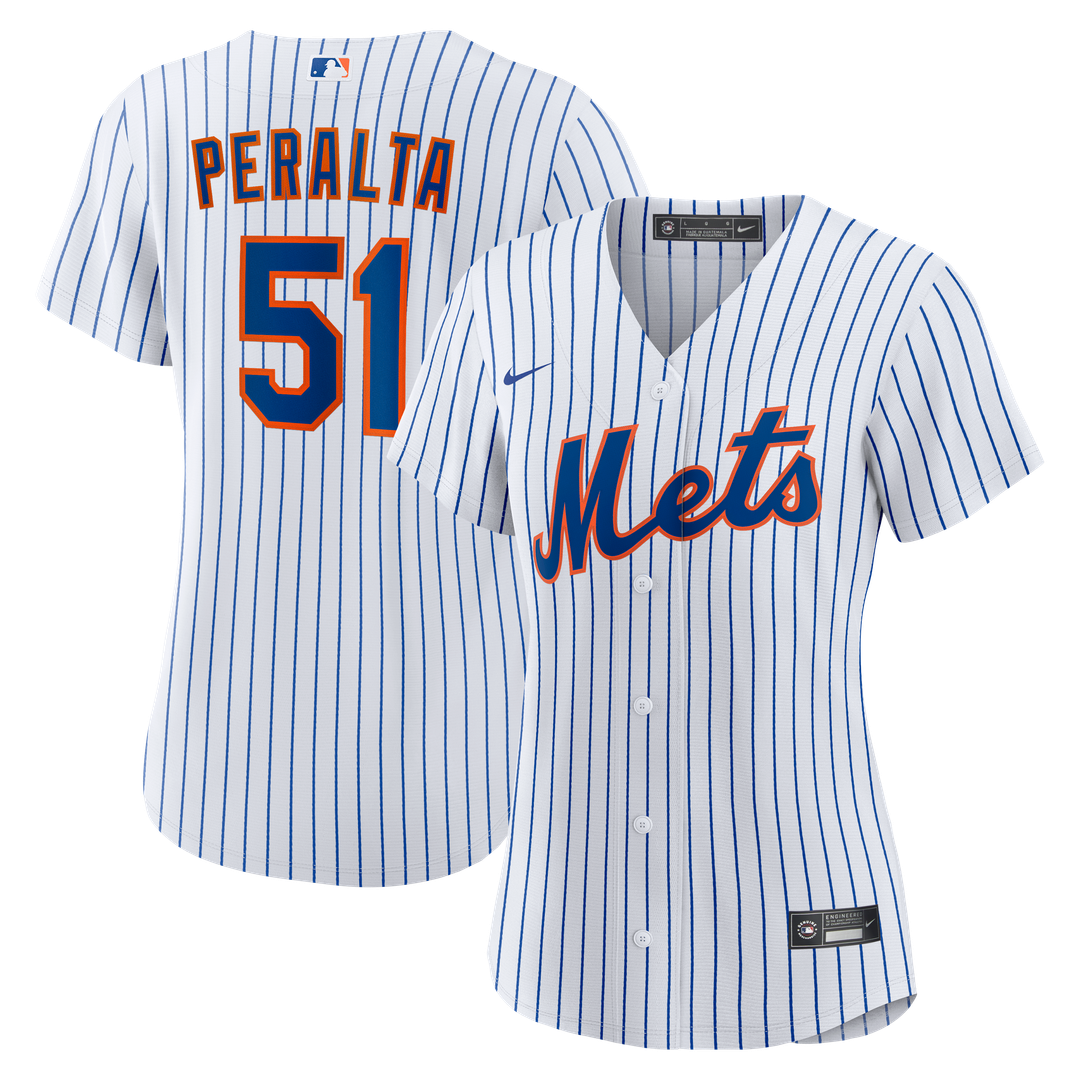 New York Mets Freddy Peralta Women's Home Replica Jersey (White)
