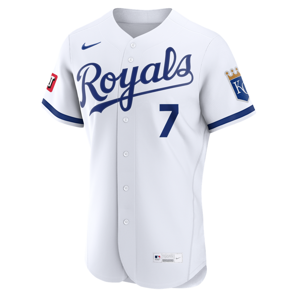 Kansas City Royals Bobby Witt Jr. Home Authentic Sponsor Patch Jersey (White)