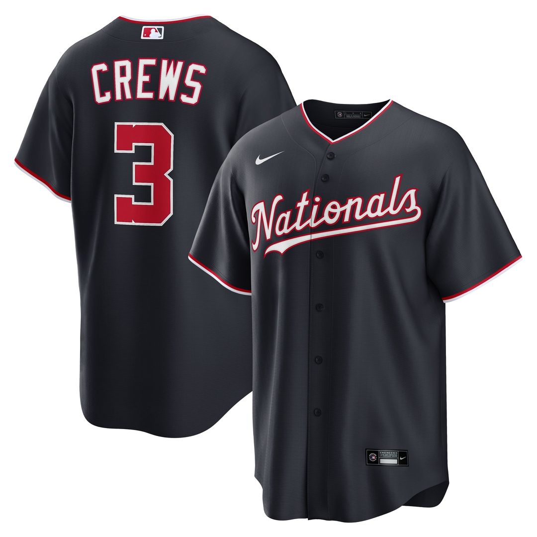 Washington Nationals Dylan Crews Alternate Replica Jersey (Navy)