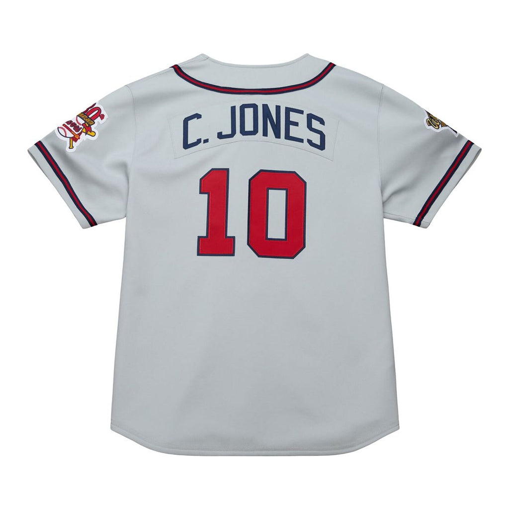 Atlanta Braves Chipper Jones 1995 Throwback Authentic Jersey (Gray)