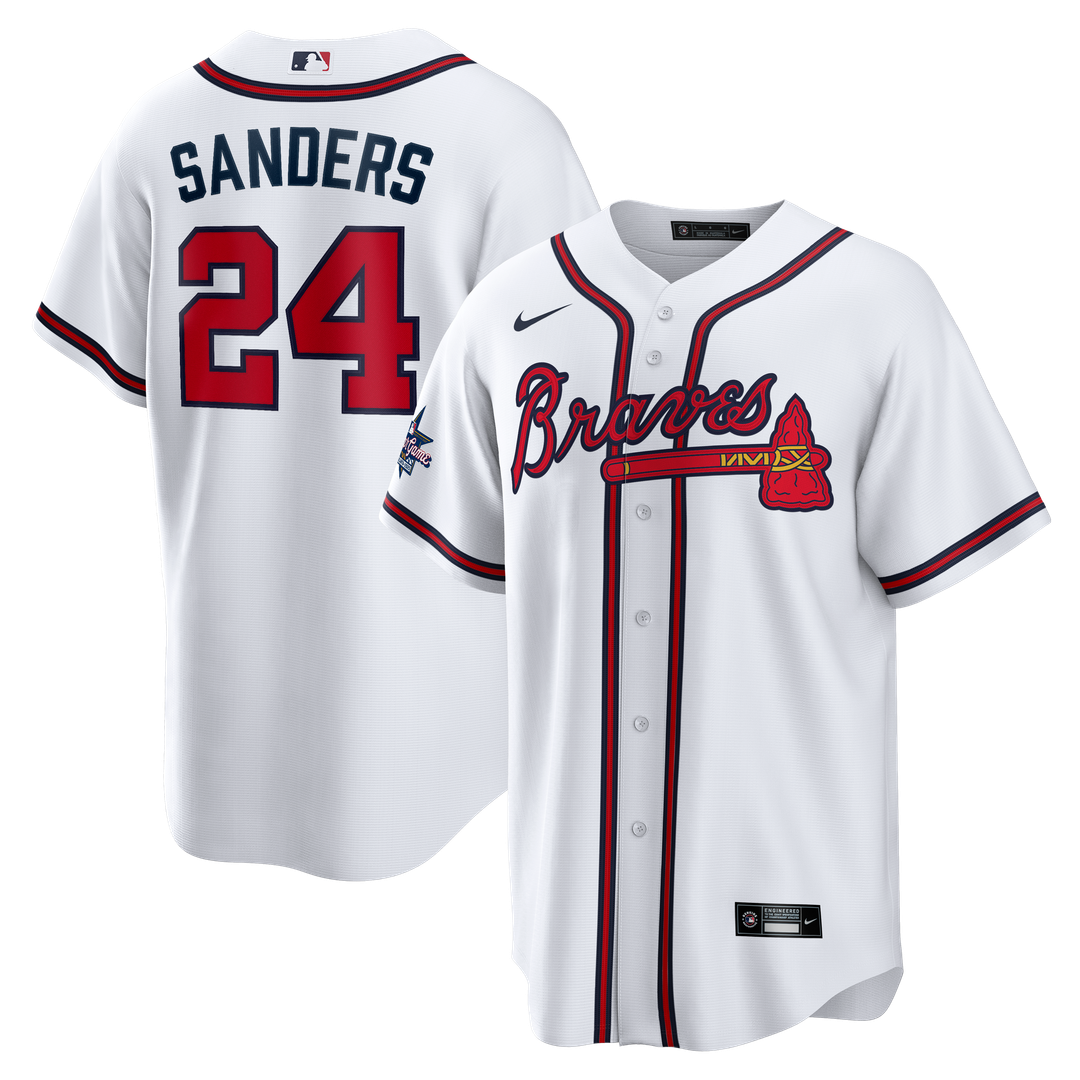Atlanta Braves Deion Sanders Home Retired Replica Jersey (White)