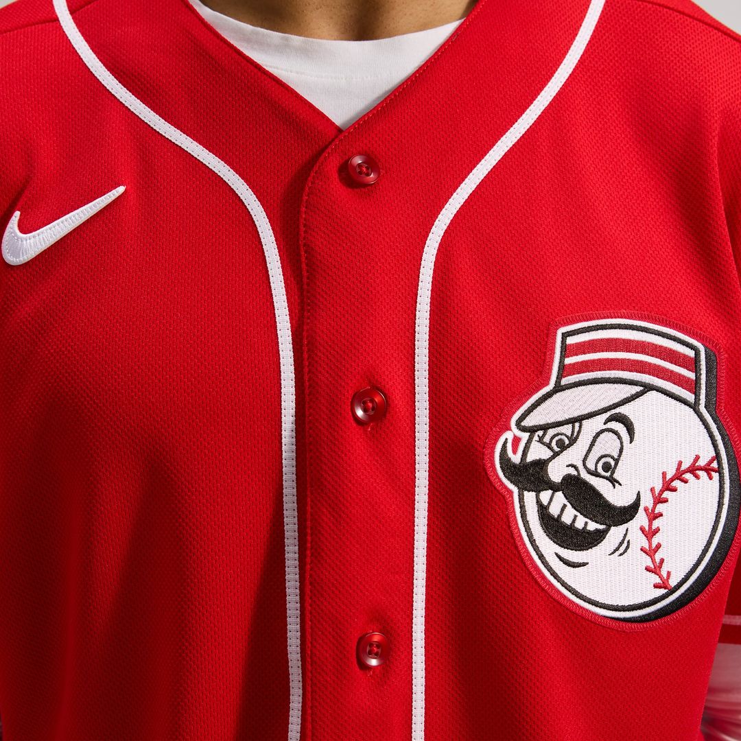 Cincinnati Reds Alternate Authentic Team Logo Jersey (Scarlet)