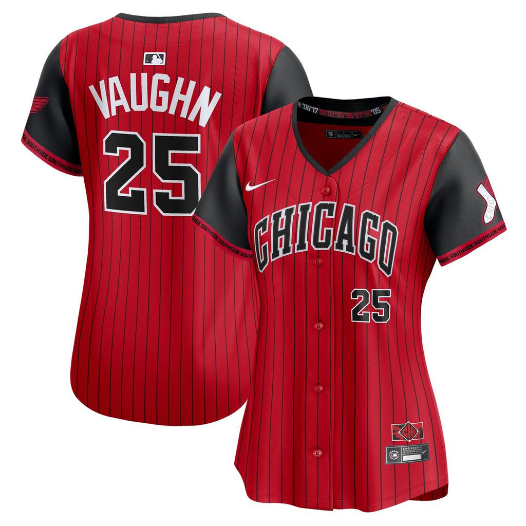 Chicago White Sox Andrew Vaughn Women's 2025 City Connect Limited Jersey (Red/Black)
