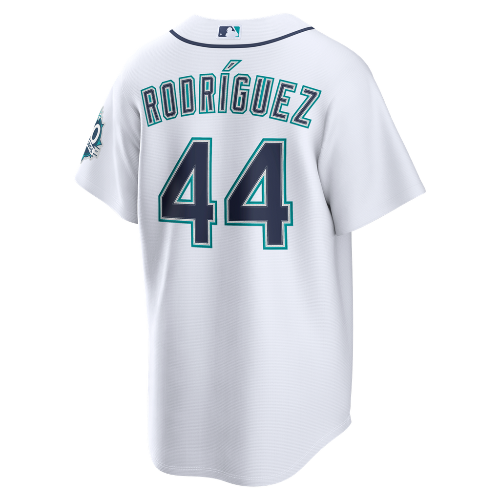 Seattle Mariners Julio Rodríguez Home Stadium 50th Season Patch Jersey (White)