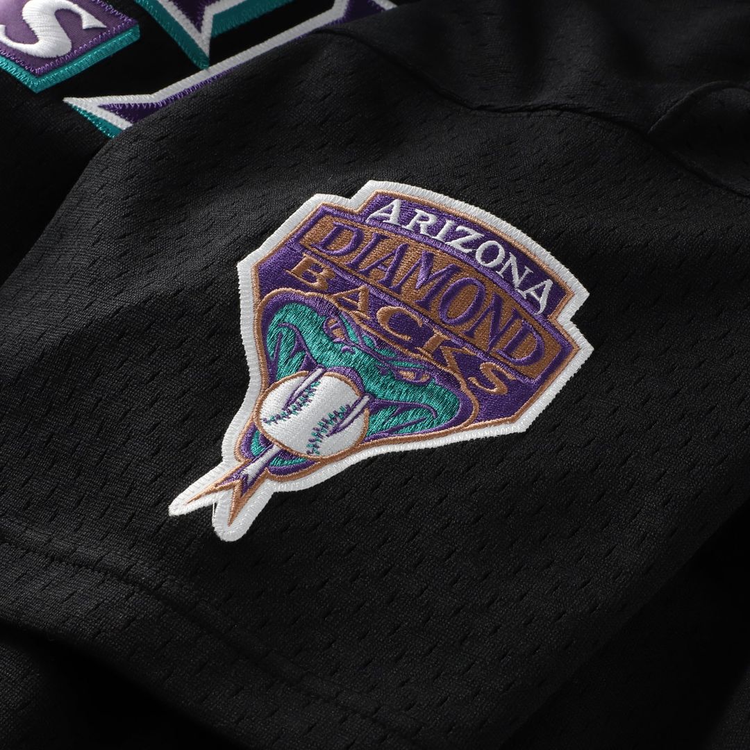 Arizona Diamondbacks Randy Johnson Cooperstown Mesh Batting Practice Button-Up Jersey (Black)