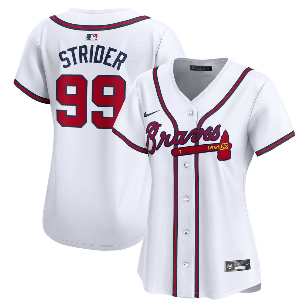 Atlanta Braves Spencer Strider Women's Home Limited Jersey (White)