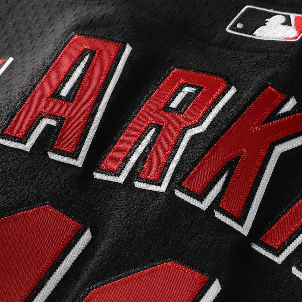 Cincinnati Reds Barry Larkin Cooperstown Mesh Batting Practice Button-Up Jersey (Black)