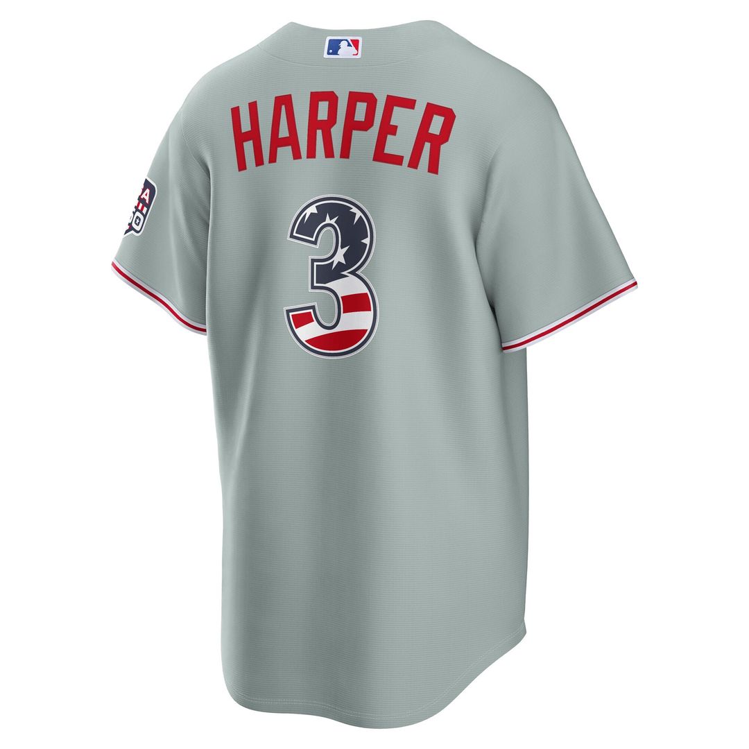 Philadelphia Phillies Bryce Harper USA 250 Fourth of July Road Stadium Jersey (Gray)