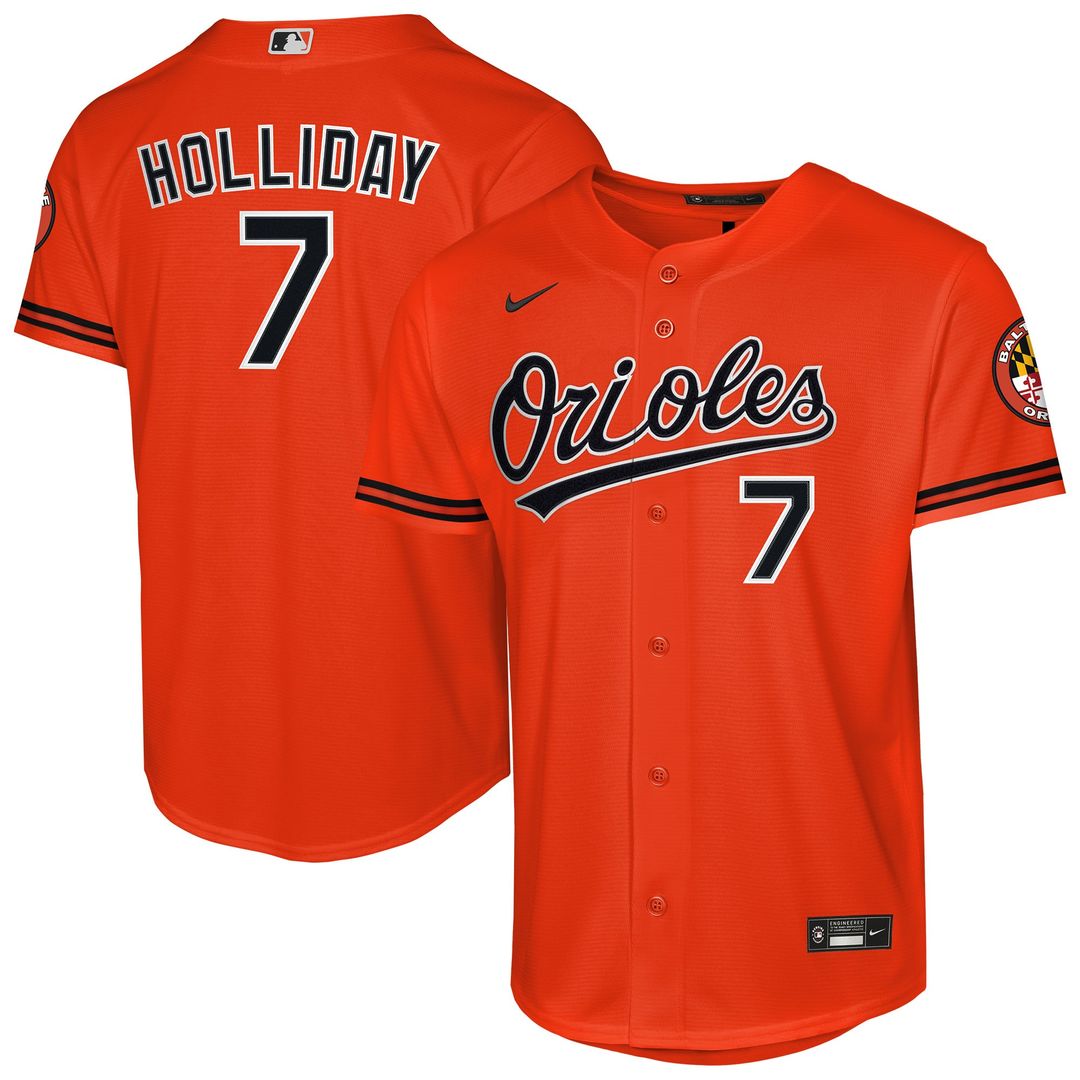 Baltimore Orioles Jackson Holliday Youth Alternate 2 Stadium Jersey (Orange)