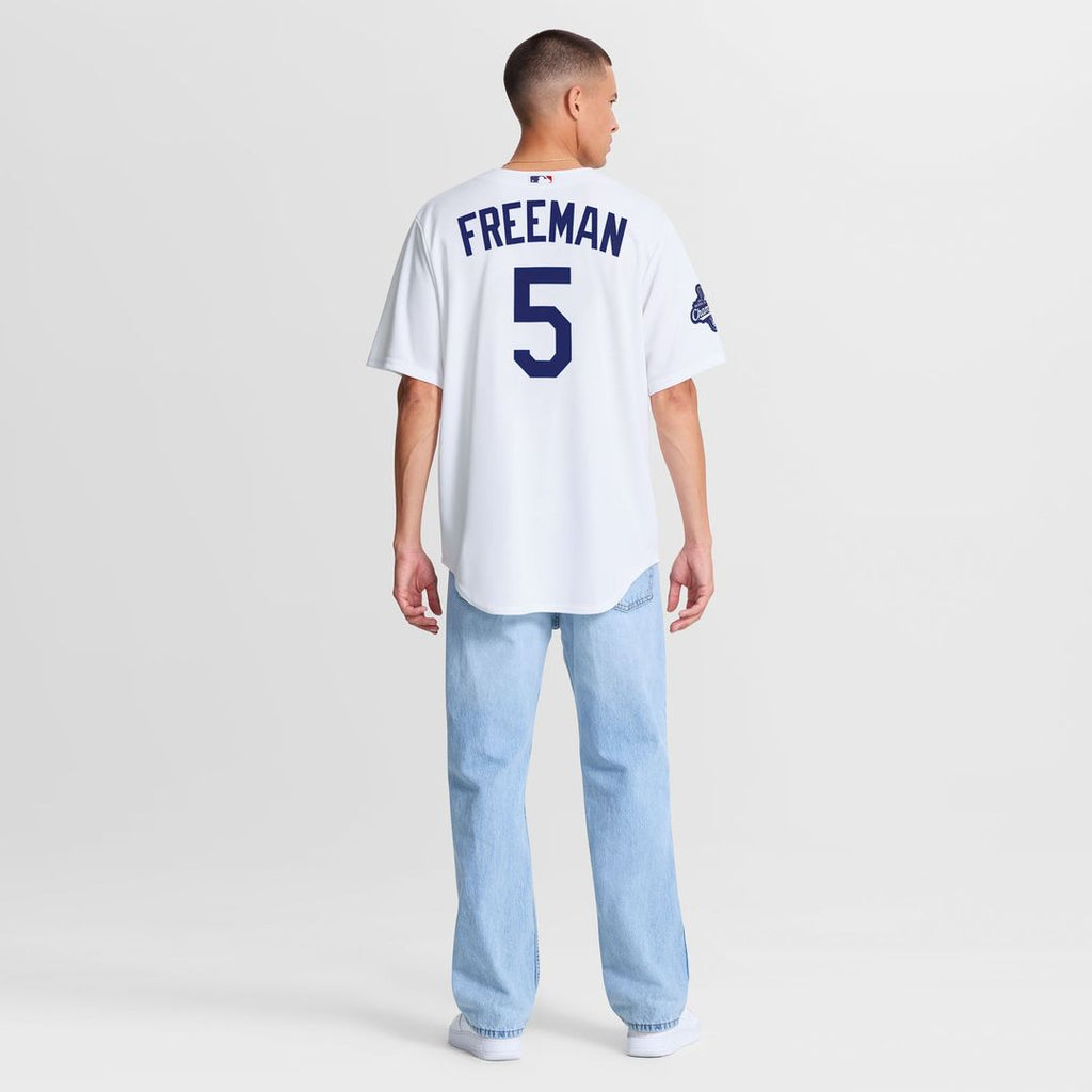 Los Angeles Dodgers Freddie Freeman Home 2025 World Series Champions Replica Jersey (White)