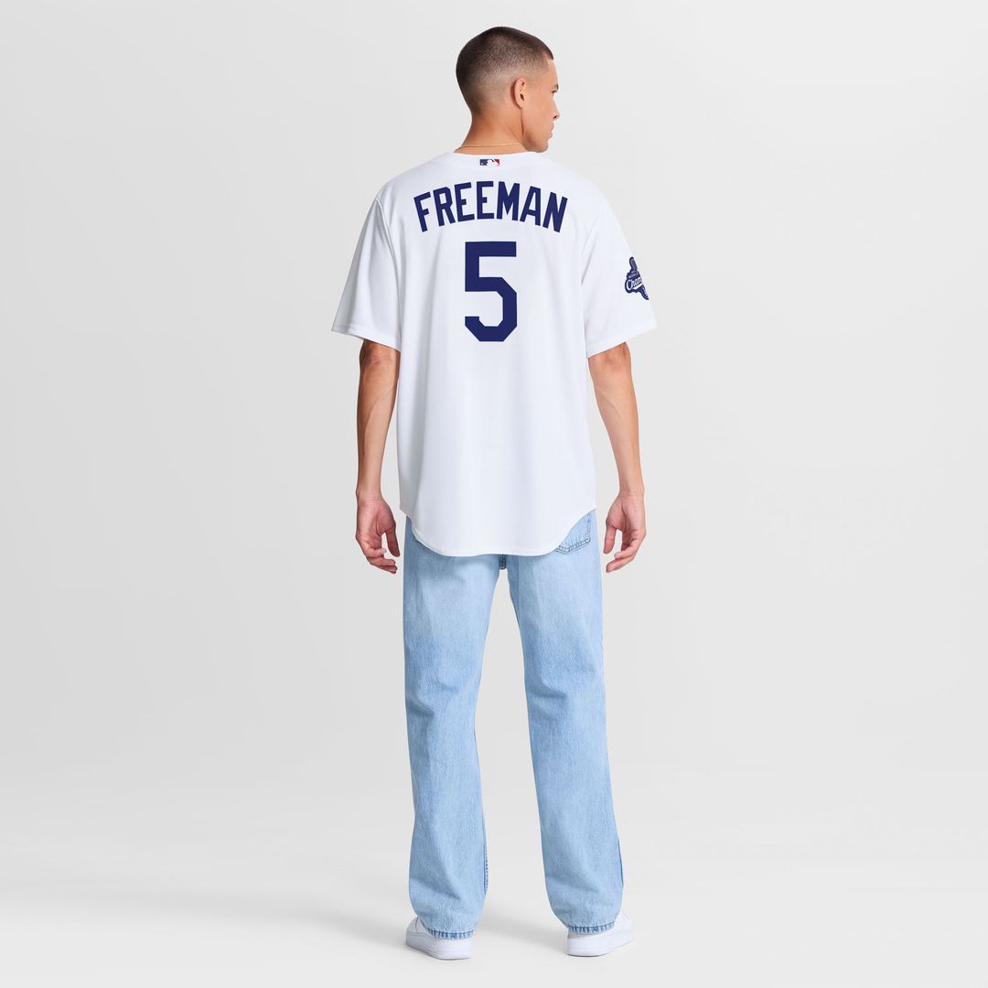 Los Angeles Dodgers Freddie Freeman Home 2025 World Series Champions Replica Jersey (White)