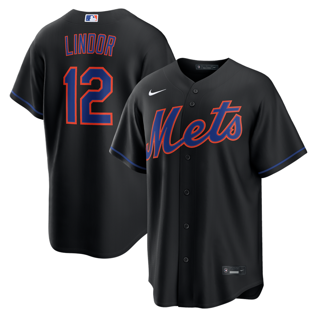 New York Mets Francisco Lindor Alternate Replica Jersey (Black)