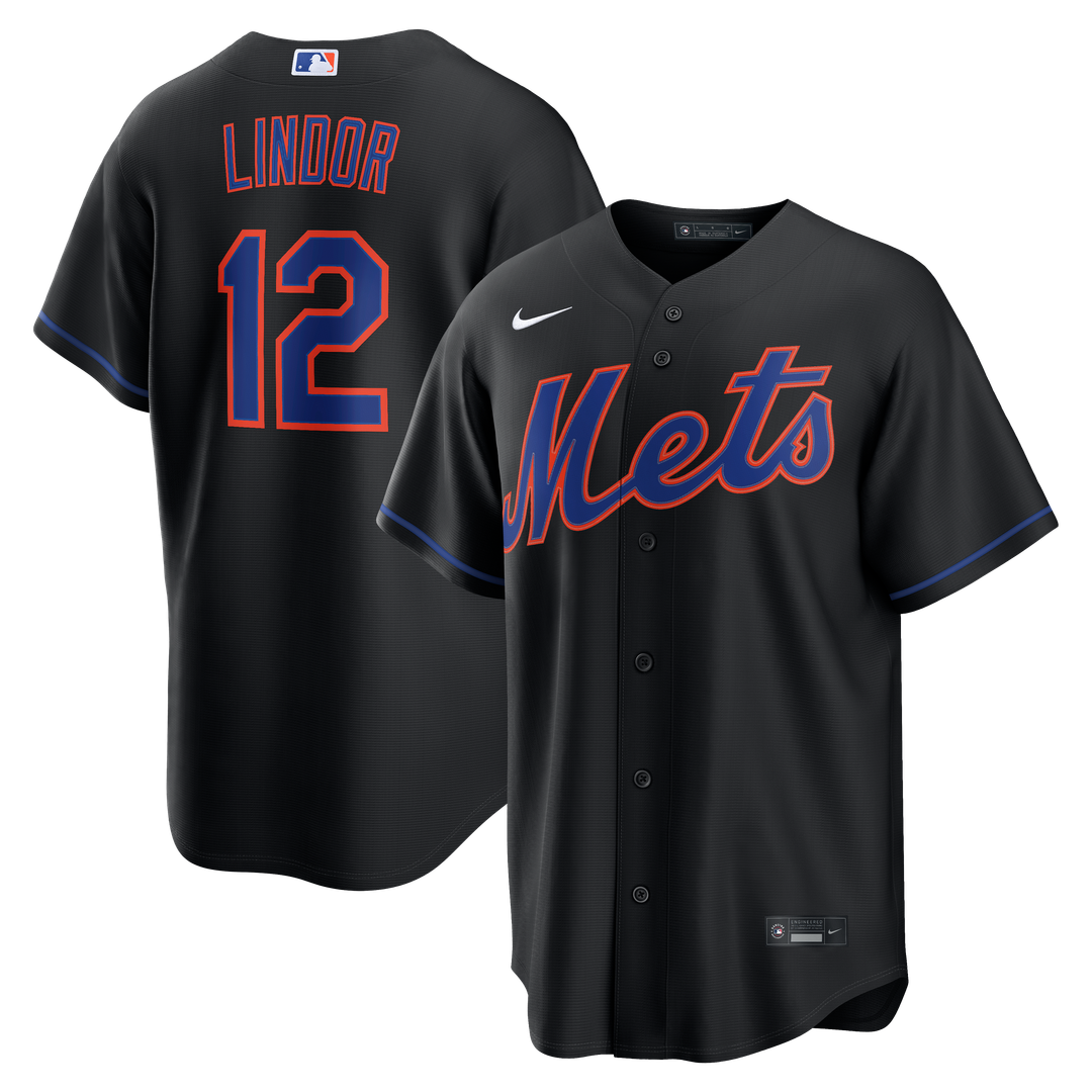 New York Mets Francisco Lindor Alternate Replica Jersey (Black)