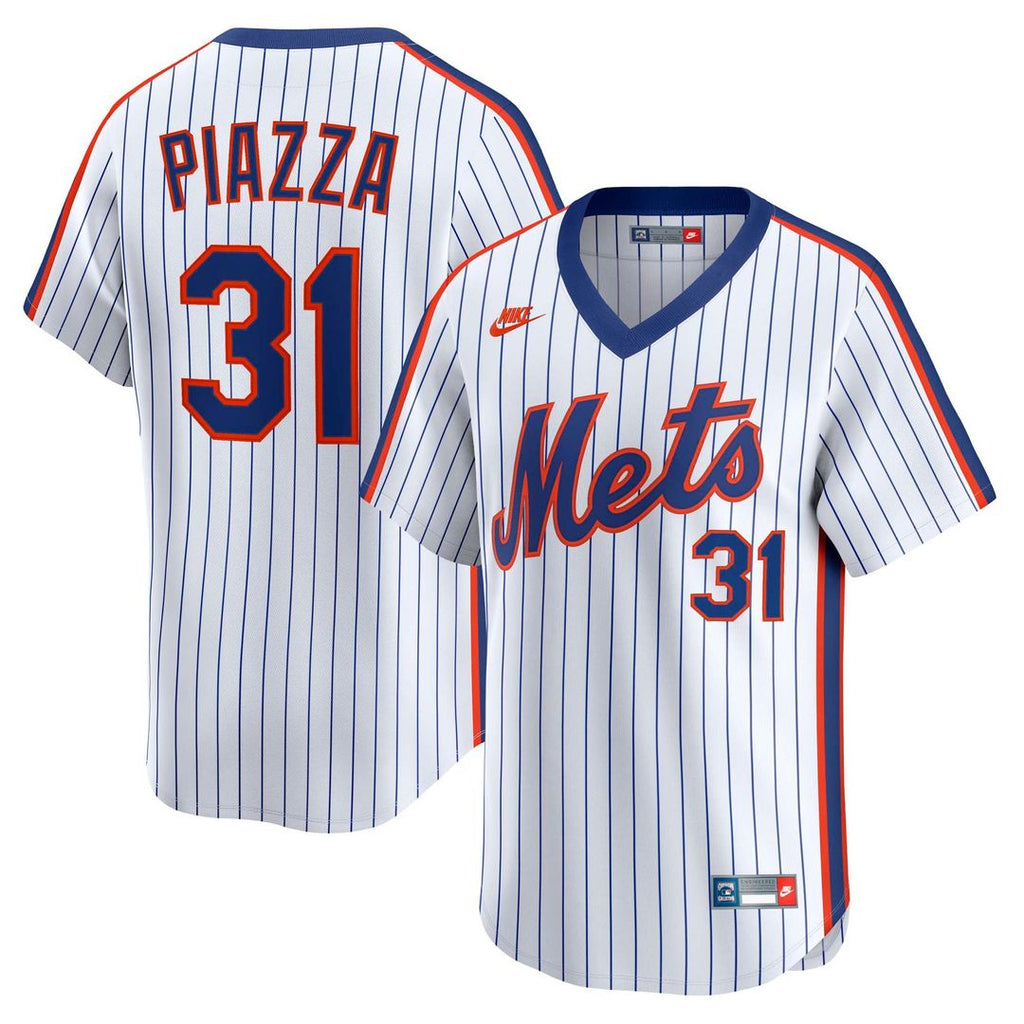New York Mets Mike Piazza Throwback Cooperstown Limited Jersey (White)