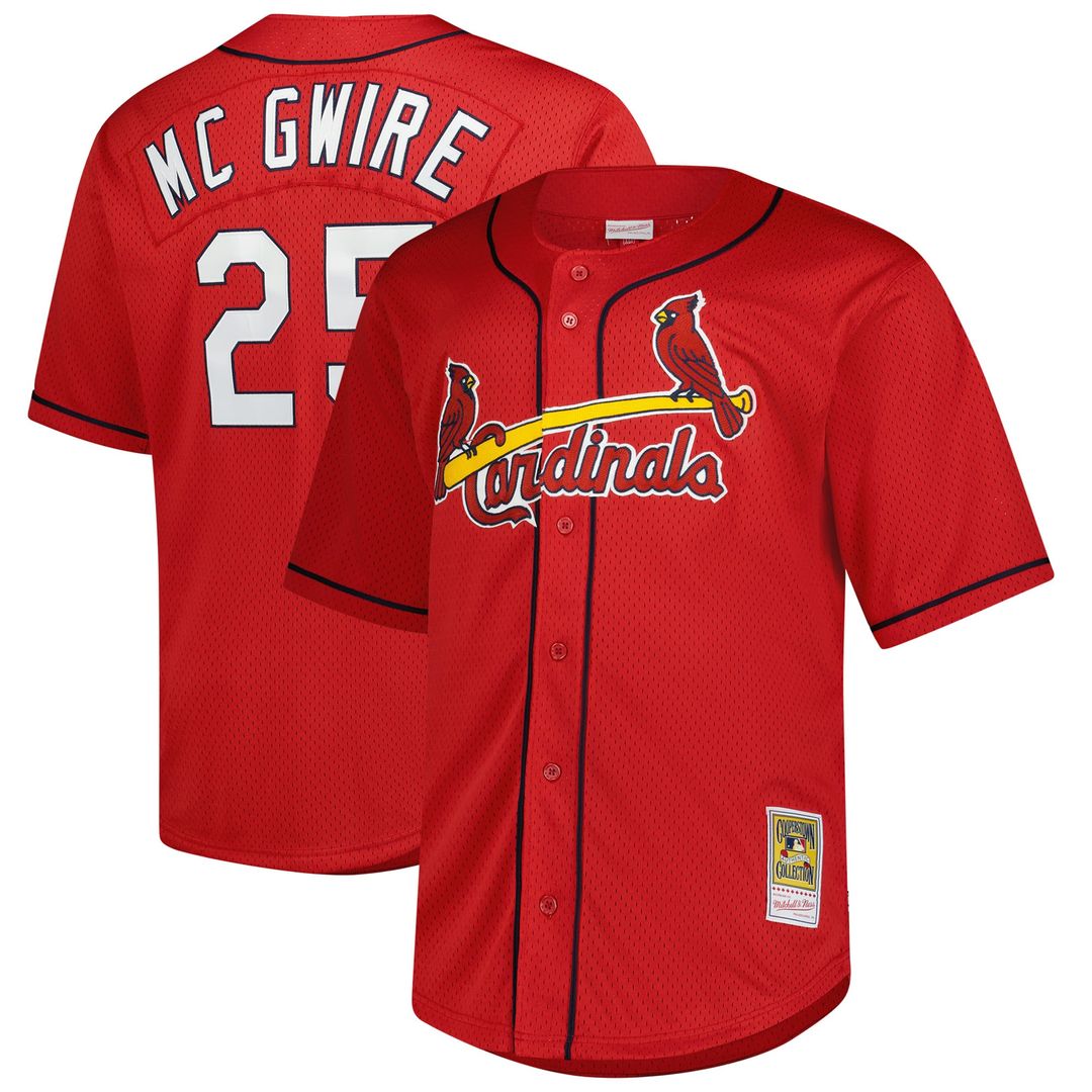 St. Louis Cardinals Mark McGwire Big & Tall Cooperstown Mesh Batting Practice Jersey (Red)