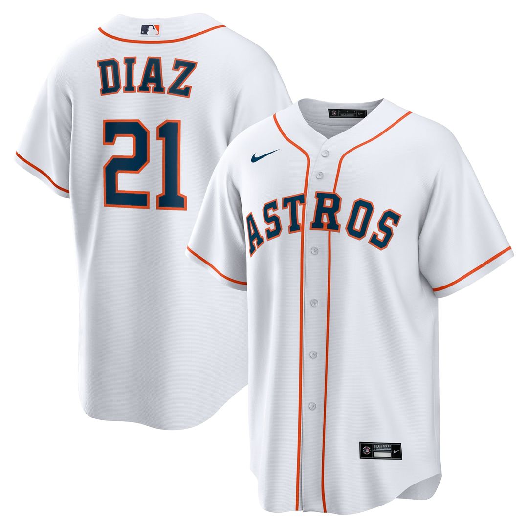 Houston Astros Yainer Diaz Home Replica Jersey (White)