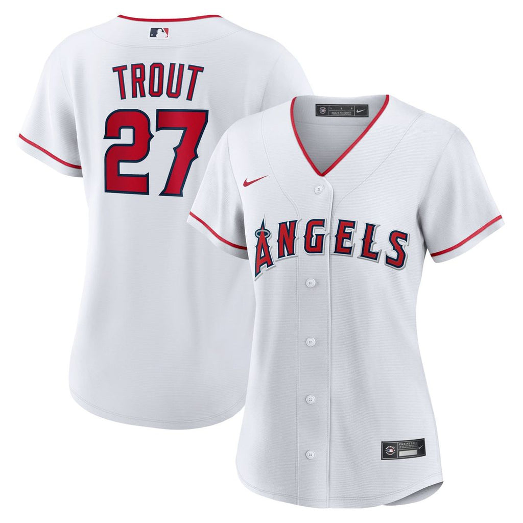 Los Angeles Angels Mike Trout Women's Home Replica Jersey (White)