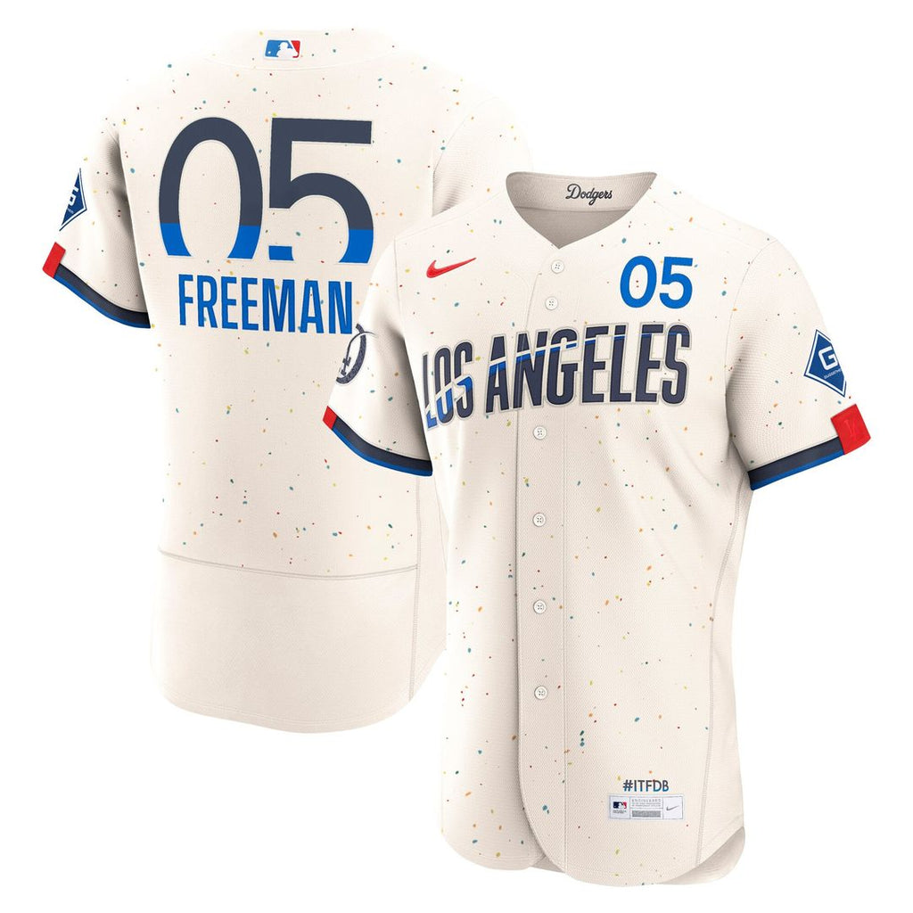 Los Angeles Dodgers Freddie Freeman City Connect Authentic Sponsor Patch Jersey (Cream)