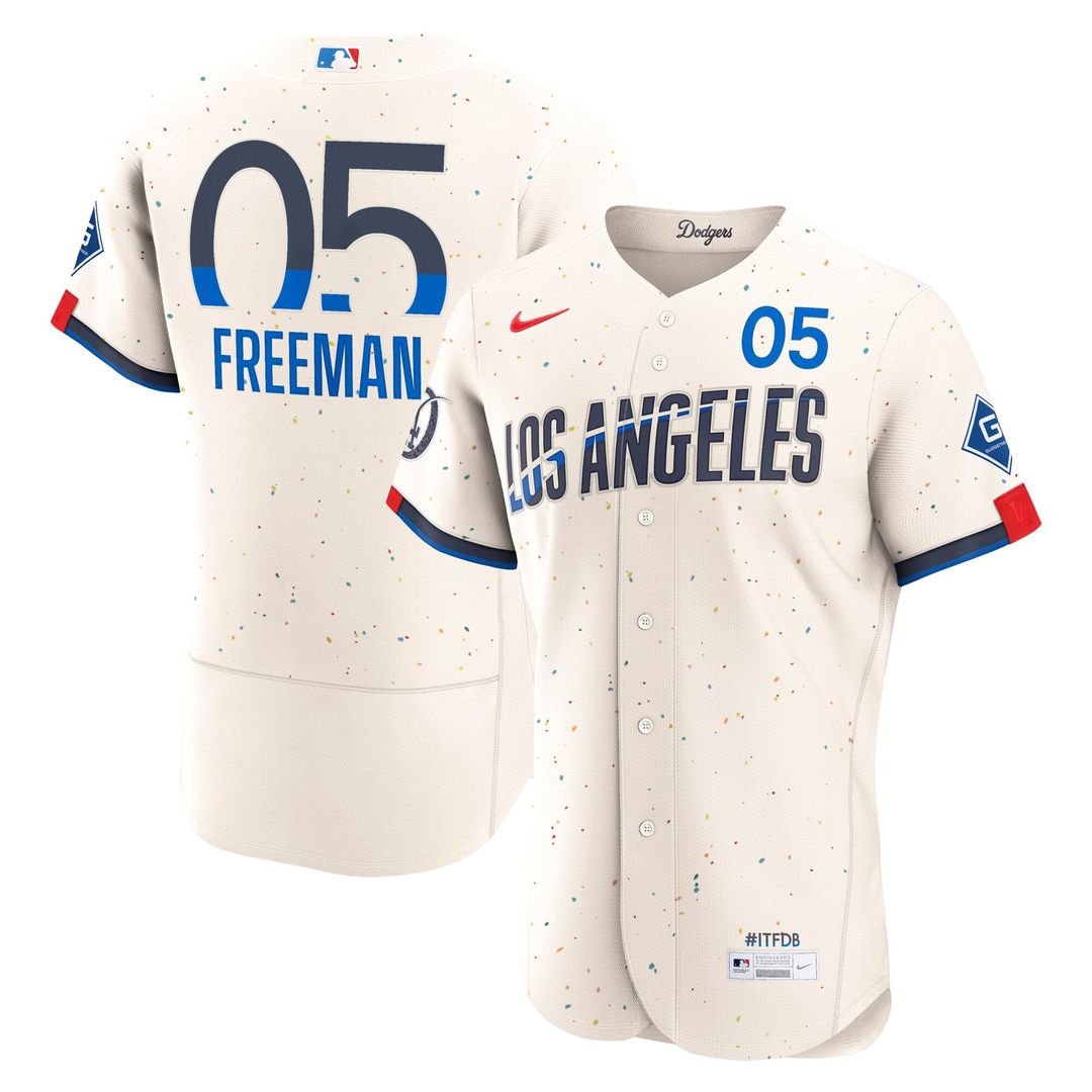 Los Angeles Dodgers Freddie Freeman City Connect Authentic Sponsor Patch Jersey (Cream)