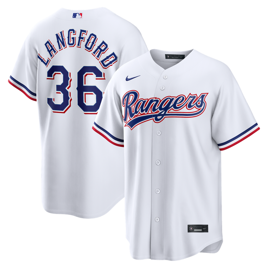Texas Rangers Wyatt Langford Home Replica Jersey (White)