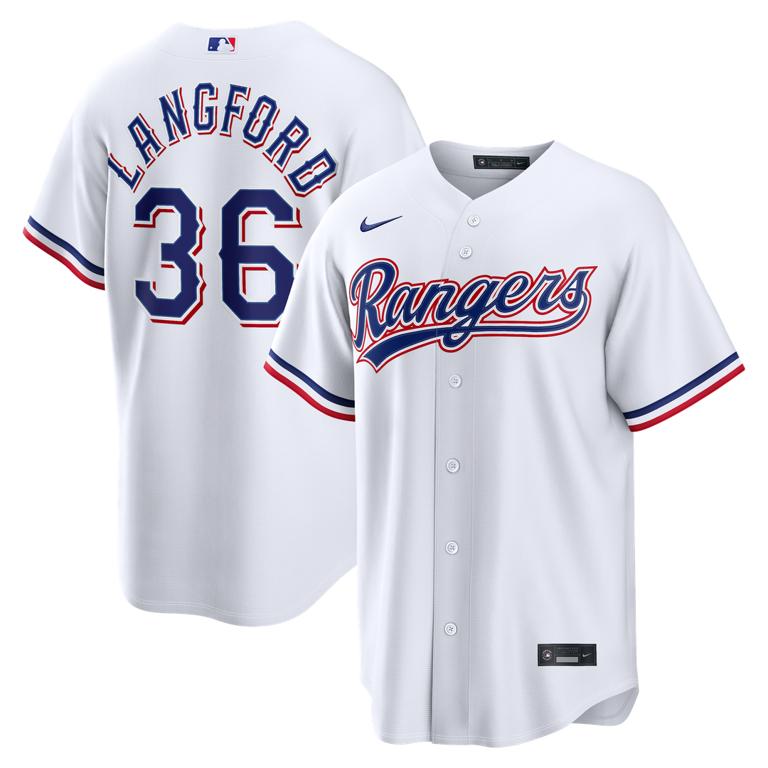 Texas Rangers Wyatt Langford Home Replica Jersey (White)