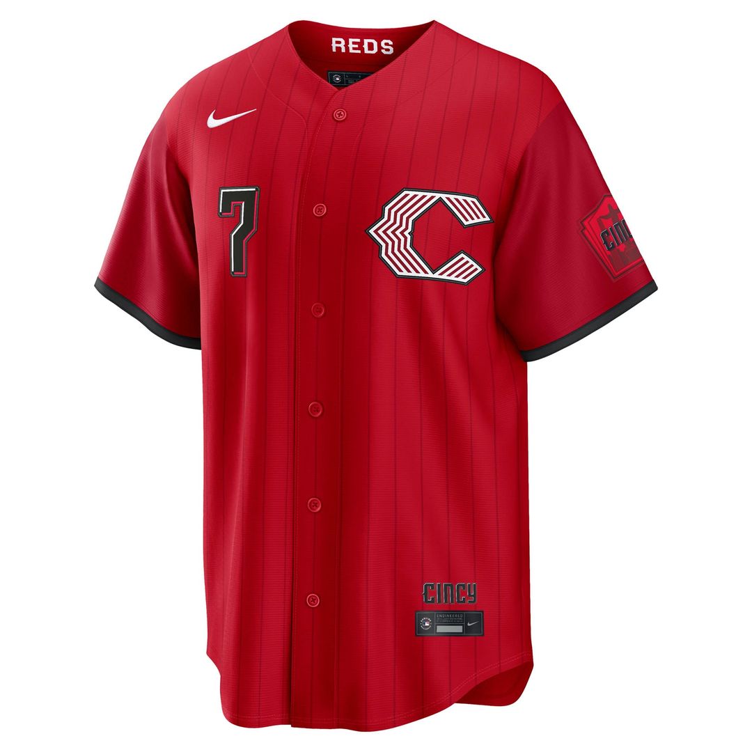 Cincinnati Reds Spencer Steer 2026 City Connect Stadium Jersey (Red)