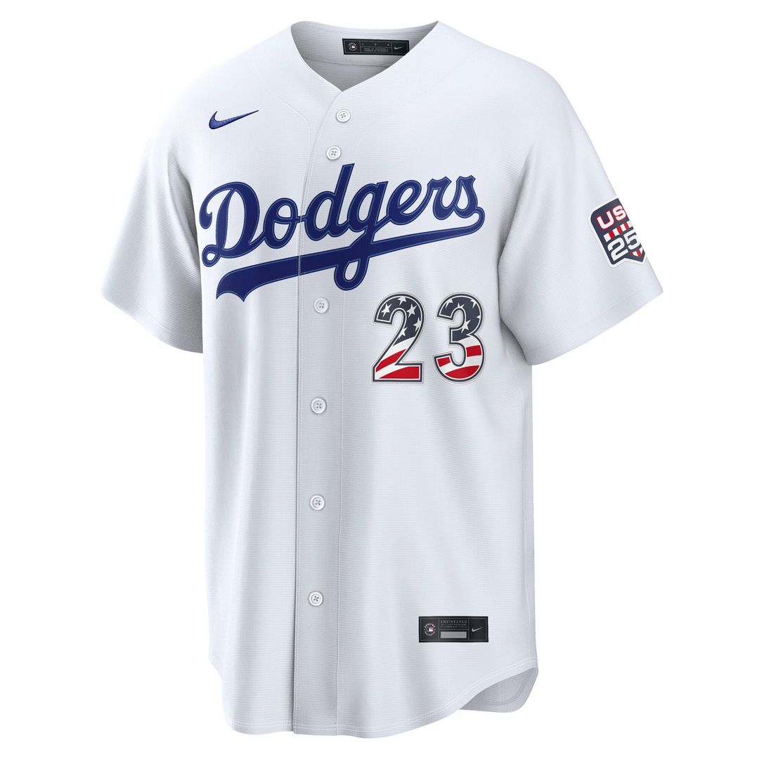 Los Angeles Dodgers Kyle Tucker USA 250 Fourth of July Home Stadium Jersey (White)