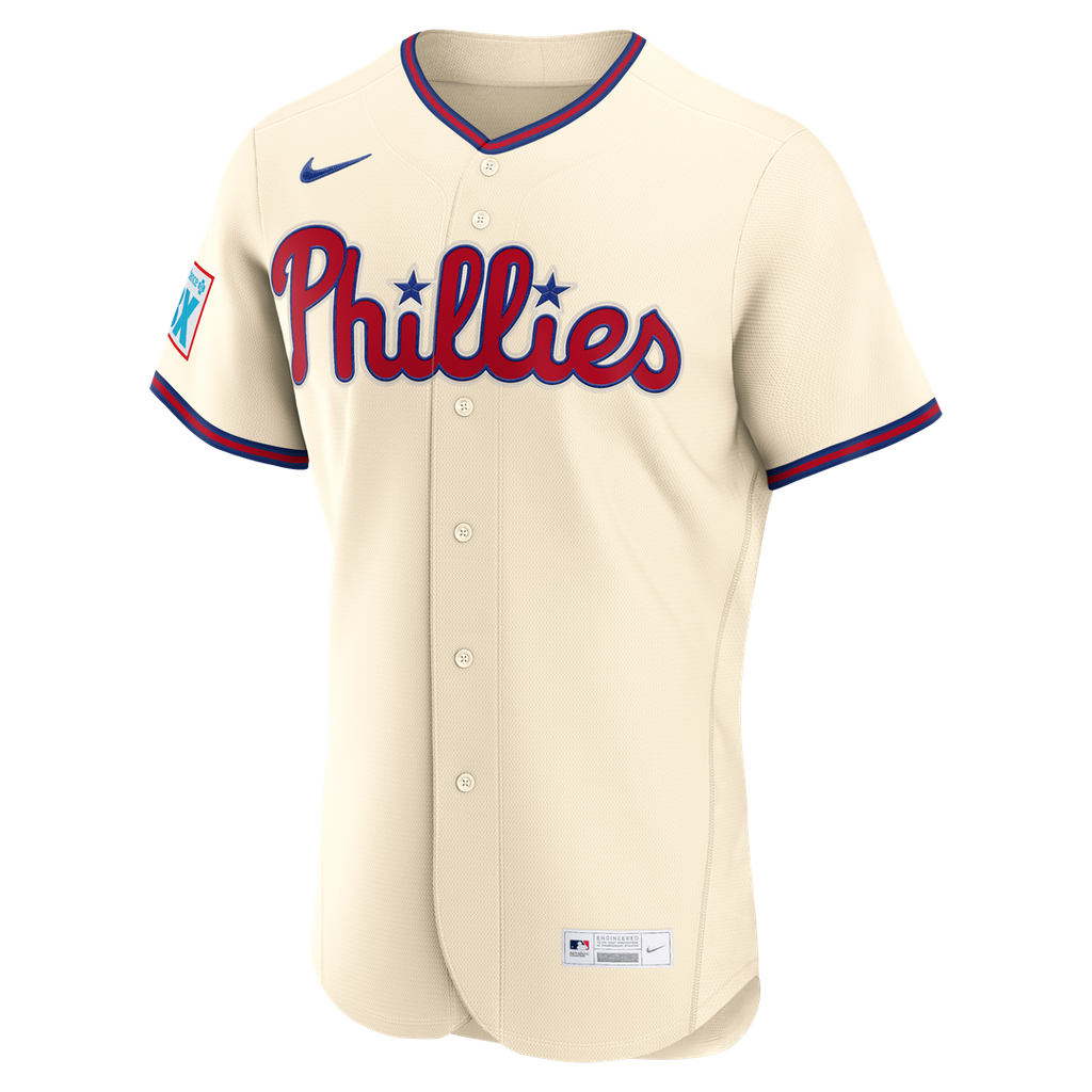 Philadelphia Phillies Bryce Harper Alternate Authentic Sponsor Patch Jersey (Cream)