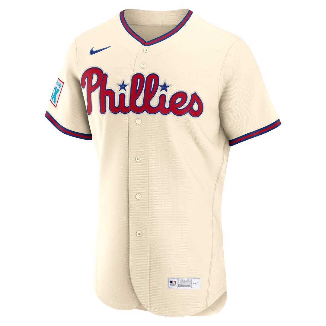 Philadelphia Phillies Bryce Harper Alternate Authentic Sponsor Patch Jersey (Cream)