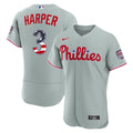 Philadelphia Phillies Bryce Harper USA 250 Fourth of July Road Authentic Jersey (Gray)