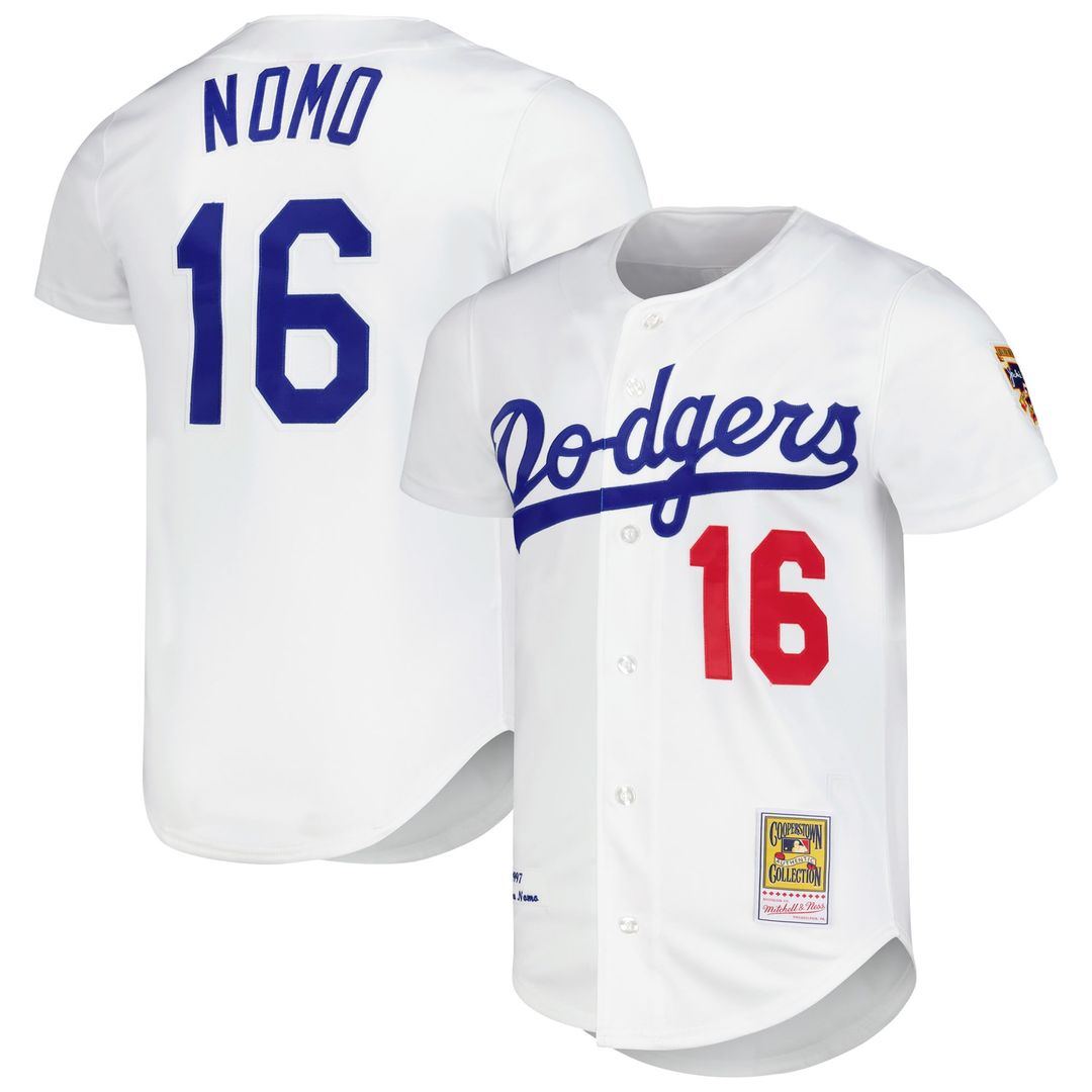 Los Angeles Dodgers Hideo Nomo Cooperstown Authentic Jersey (White)