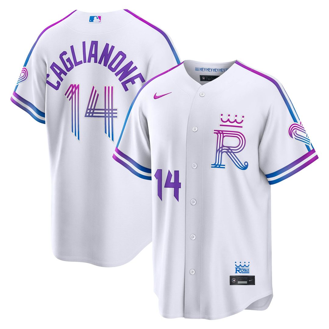 Kansas City Royals Jac Caglianone 2026 City Connect Stadium Jersey (White)