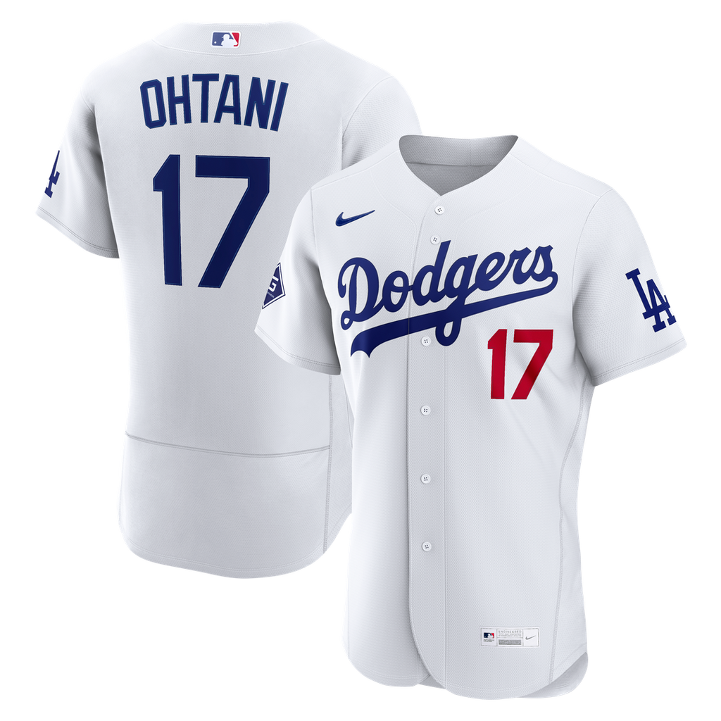 Los Angeles Dodgers Shohei Ohtani Home Authentic Sponsor Patch Jersey (White)