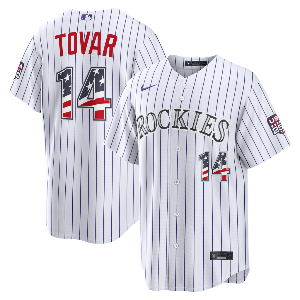 Colorado Rockies Ezequiel Tovar USA 250 Fourth of July Home Stadium Jersey (White)