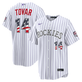Colorado Rockies Ezequiel Tovar USA 250 Fourth of July Home Stadium Jersey (White)