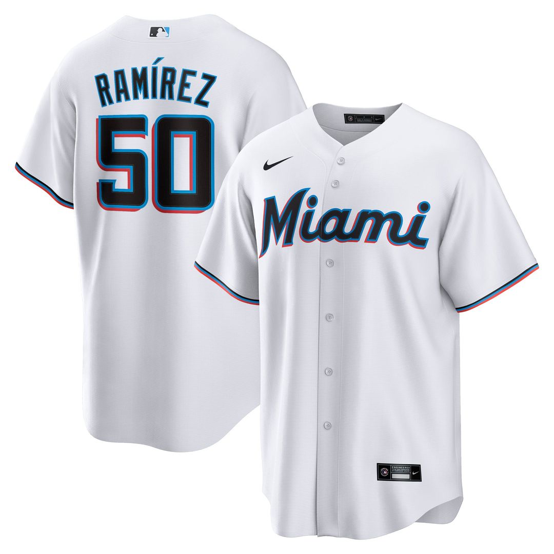 Miami Marlins Agustín Ramírez Home Replica Jersey (White)