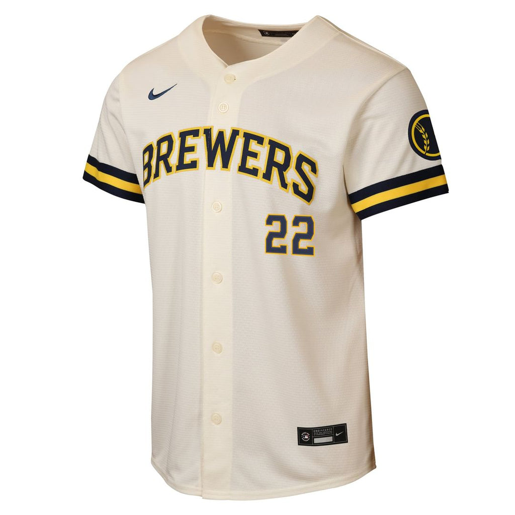 Milwaukee Brewers Christian Yelich Youth Road Stadium Jersey (Powder Blue)