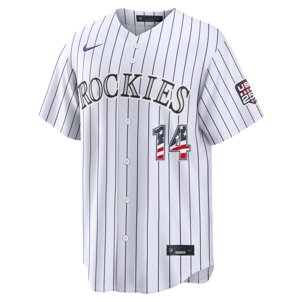 Colorado Rockies Ezequiel Tovar USA 250 Fourth of July Home Stadium Jersey (White)