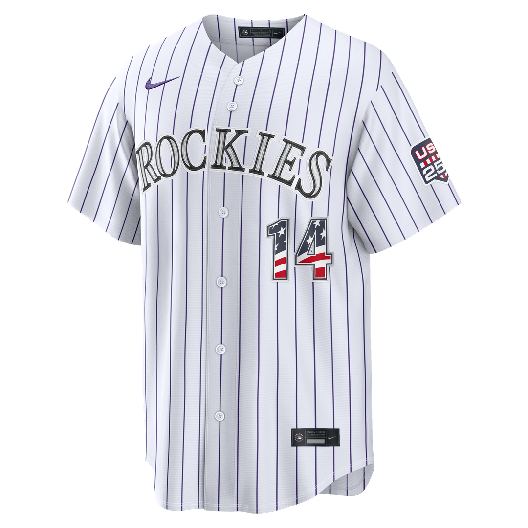 Colorado Rockies Ezequiel Tovar USA 250 Fourth of July Home Stadium Jersey (White)