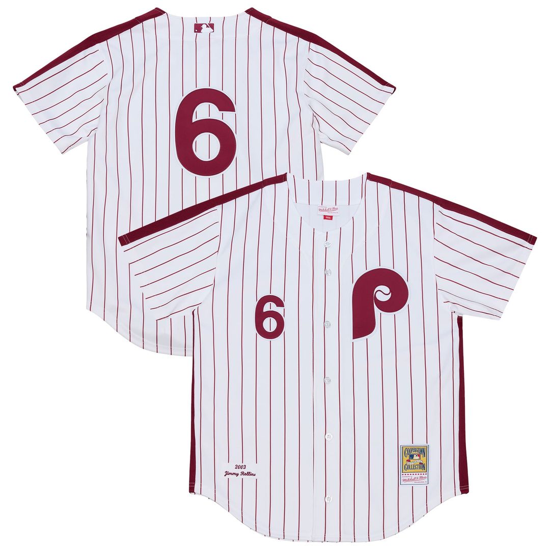 Philadelphia Phillies Jimmy Rollins 2003 Cooperstown Authentic Jersey (White)