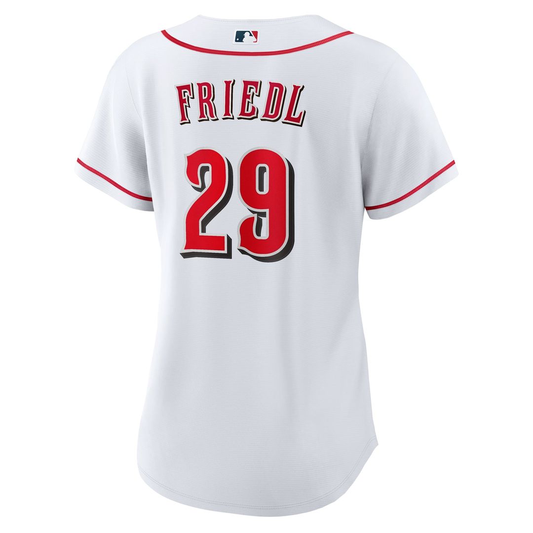 Cincinnati Reds TJ Friedl Women's Home Replica Jersey (White)