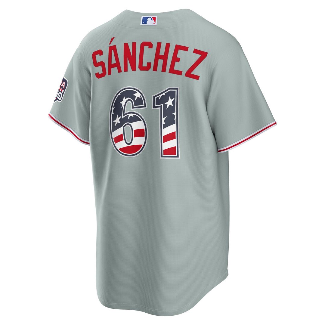 Philadelphia Phillies Cristopher Sanchez USA 250 Fourth of July Road Stadium Jersey (Gray)
