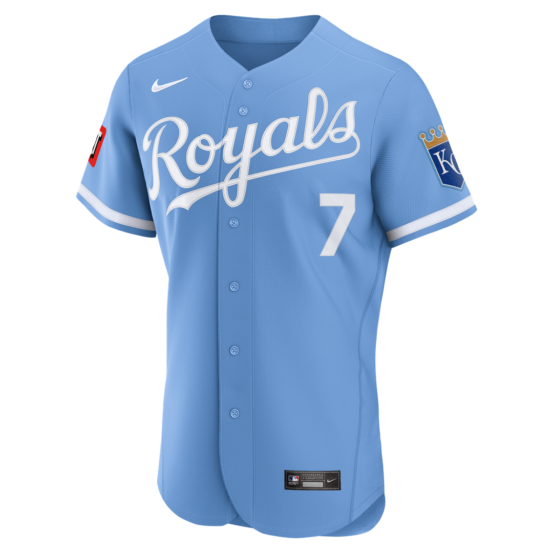 Kansas City Royals Bobby Witt Jr. Home Authentic Sponsor Patch Jersey (White)