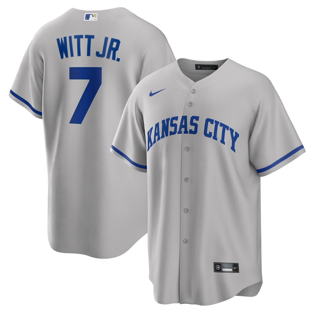 Kansas City Royals Bobby Witt Jr. Road Replica Jersey (Gray)