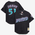 Arizona Diamondbacks Randy Johnson Cooperstown Mesh Batting Practice Button-Up Jersey (Black)
